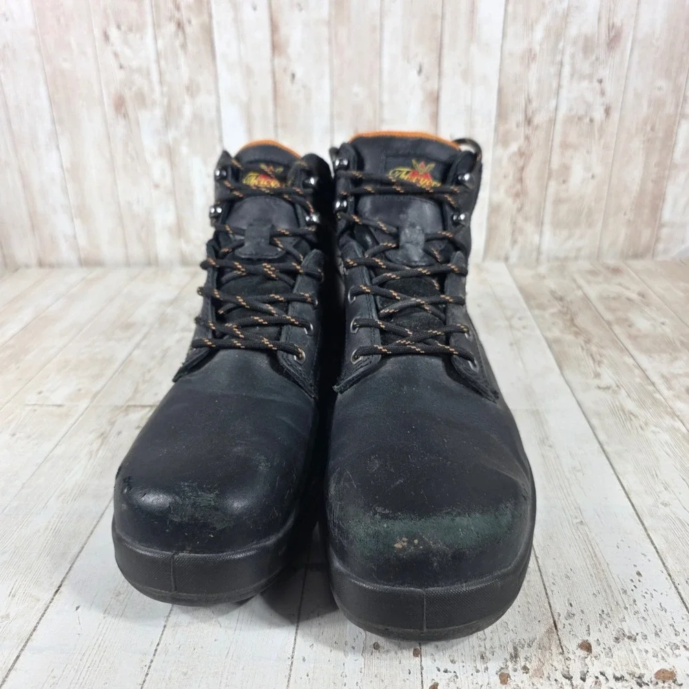 Thorogood Men's Black Leather Waterproof Work Boots Size‎ 9.5 Wide